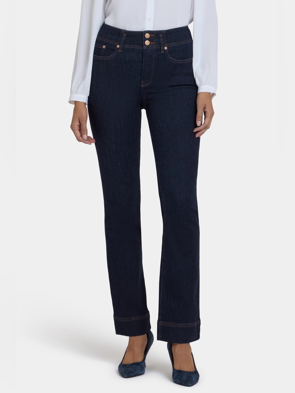 NYDJ Barbara Bootcut Jeans High Rise Double-Button Waistband in Magical size 16